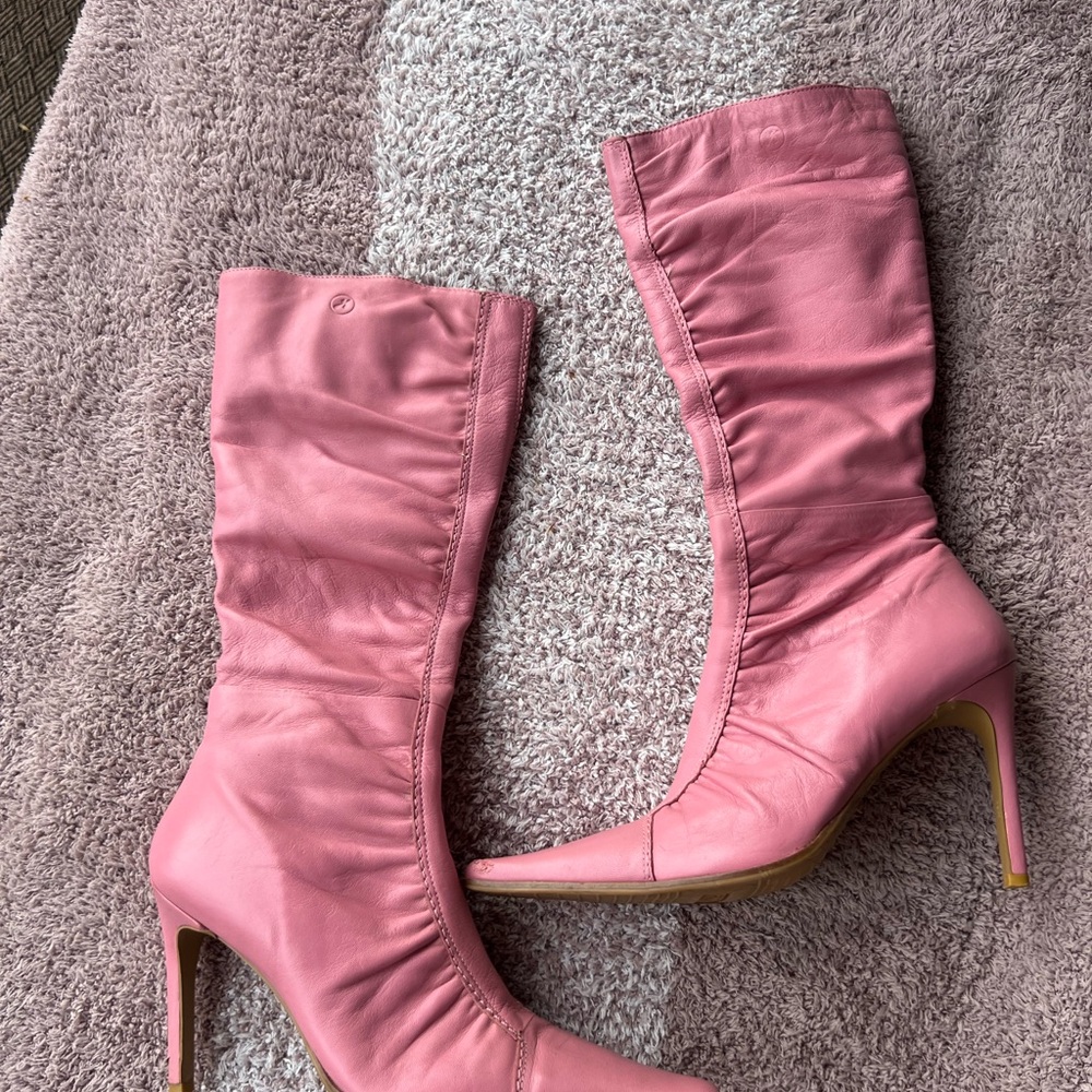 Bronx Pink Leather high heels